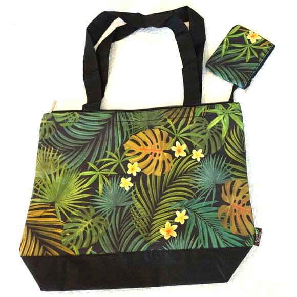 Island Jungle Palm Print tote bag - Picture 2 of 9